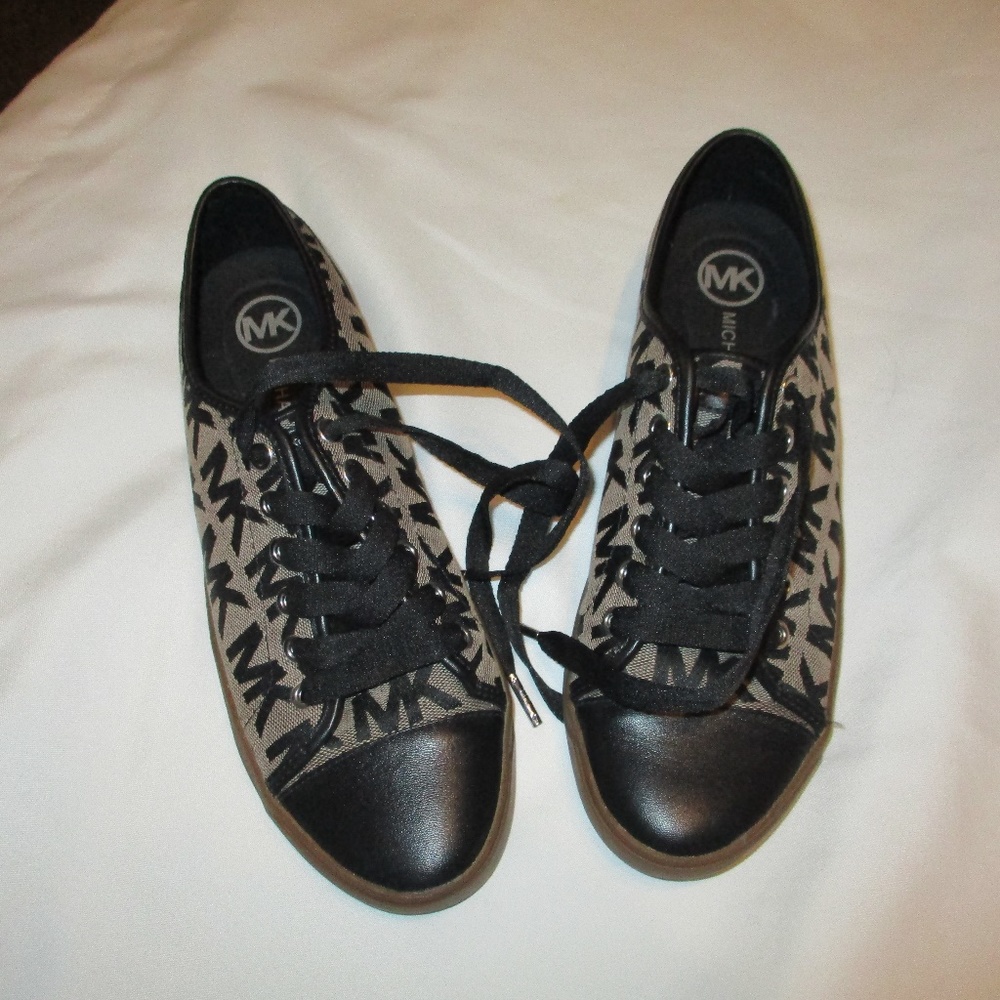 Michael Kors Black Logo Lace-Up Sneakers